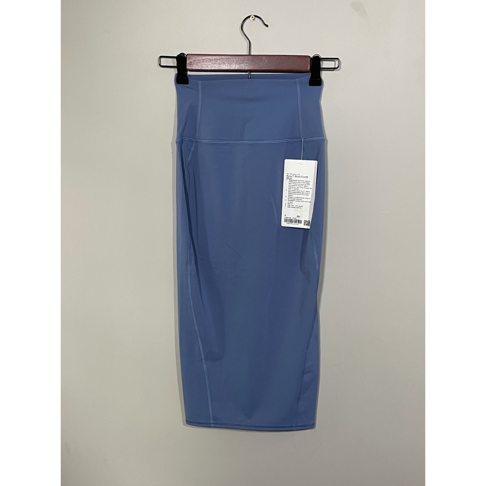 NWT Lululemon Nulu Slim-Fit HR Skirt Womens 2 Oasis Blue Midi High Rise Slit